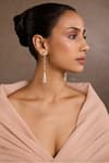 Shop_Tarun Tahiliani_Silver Plated Diamonds Studded Earrings _Online_at_Aza_Fashions