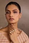 Shop_Tarun Tahiliani_Gold Plated Stones Open Zircon Silver Ring _Online_at_Aza_Fashions
