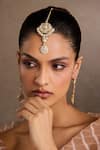Buy_Tarun Tahiliani_Gold Plated Floral Silver Maangtika _at_Aza_Fashions
