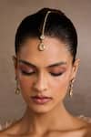 Tarun Tahiliani_Gold Plated Pear Silver Maangtikka _Online_at_Aza_Fashions
