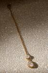 Shop_Tarun Tahiliani_Gold Plated Pear Silver Maangtikka _at_Aza_Fashions