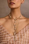 Tarun Tahiliani_Gold Plated Multi Layered Silver Necklace _Online_at_Aza_Fashions