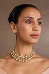 Buy_Tarun Tahiliani_Gold Plated Multi Layered Necklace _at_Aza_Fashions