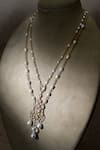 Shop_Tarun Tahiliani_Gold Plated Zircon Silver Pendant Necklace _at_Aza_Fashions