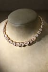 Shop_Tarun Tahiliani_Gold Plated Zircon Studded Silver Choker Necklace _at_Aza_Fashions