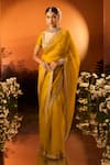 Neha Khullar x AZA_Yellow Silk Chanderi Embroidered Saree Set _Online_at_Aza_Fashions