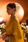 Neha Khullar x AZA_Yellow Silk Chanderi Embroidered Saree Set 