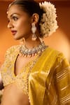 Shop_Neha Khullar x AZA_Yellow Banarasi Chanderi Lehenga Set _Online_at_Aza_Fashions