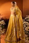 Shop_Neha Khullar x AZA_Yellow Banarasi Chanderi Lehenga Set 