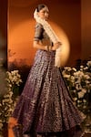 Shop_Neha Khullar x AZA_Purple Banarasi Chanderi Lehenga Set _Online_at_Aza_Fashions