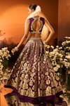 Neha Khullar x AZA_Purple Banarasi Chanderi Lehenga Set _Online_at_Aza_Fashions
