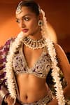 Shop_Neha Khullar x AZA_Purple Banarasi Chanderi Lehenga Set 