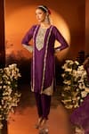 Buy_Neha Khullar x AZA_Purple Embroidered Kurta Set _Online_at_Aza_Fashions