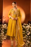 Buy_Neha Khullar x AZA_Yellow Anarkali Set With Pant And Dupatta _at_Aza_Fashions