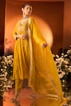 Buy_Neha Khullar x AZA_Yellow Anarkali Set With Pant And Dupatta 