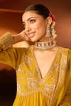 Buy_Neha Khullar x AZA_Yellow Anarkali Set With Pant And Dupatta _Online