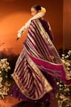 Neha Khullar x AZA_Purple Embroidered Anarkali Set _Online_at_Aza_Fashions