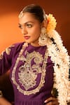 Neha Khullar x AZA_Purple Embroidered Anarkali Set _at_Aza_Fashions