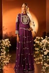Neha Khullar x AZA_Purple Embroidered Anarkali Set _Online