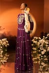 Buy_Neha Khullar x AZA_Purple Embroidered Anarkali Set _Online