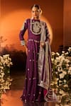 Shop_Neha Khullar x AZA_Purple Embroidered Anarkali Set _Online