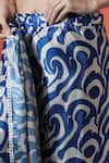 Buy_Samyukta Singhania_Blue Chiffon Sweetheart Neck Printed Pre-draped Saree Set 