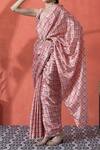Buy_Samyukta Singhania_Multi Color Plunge Neck Printed Pre-draped Saree Set _Online_at_Aza_Fashions