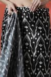 Shop_Samyukta Singhania_Black V-neck Printed Pre-draped Saree Set _Online_at_Aza_Fashions
