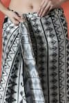 Buy_Samyukta Singhania_Off White V-neck Printed Pre-draped Saree Set 