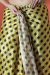 Buy_Samyukta Singhania_Yellow Round Neck And Black Printed Pre-draped Saree 