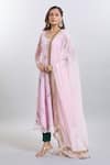 Shop_Samyukta Singhania_Pink Georgette Embroidery, Zari Hand Paint Kurta Set _Online_at_Aza_Fashions