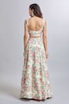 Shop_Samyukta Singhania_White Cotton, Georgette Floral Printed Lehenga Set _at_Aza_Fashions