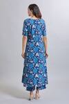 Shop_Samyukta Singhania_Blue Cotton Printed Flare Kurta Set _at_Aza_Fashions