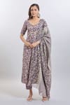 Buy Naintara Bajaj Wine Cotton Embroidery V-neck Printed Kurta Set at Aza Fashions Buy_Naintara Bajaj_Wine Cotton Embroidery V-neck Printed Kurta Set _at_Aza_Fashions