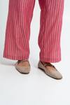 Buy_Pants and Pajamas_Pink Chanderi Embroidery Round Neck Printed Kurta Set _Online_at_Aza_Fashions