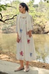 Shop_Pants and Pajamas_White Chanderi Floral Embroidered Stole _at_Aza_Fashions