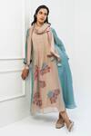 Buy_Pants and Pajamas_Pink Chanderi Embroidered Stole _Online_at_Aza_Fashions