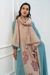Buy_Pants and Pajamas_Pink Chanderi Embroidered Stole _at_Aza_Fashions