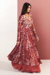 Mustard Moon by Neyha and Vrinda_Multi Color Georgette Sequins, Beads, Embroidery V-neck Zahra Rose Anarkali Set _Online_at_Aza_Fashions