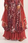 Shop_Mustard Moon by Neyha and Vrinda_Multi Color Georgette Sequins, Beads, Embroidery V-neck Zahra Rose Anarkali Set _Online_at_Aza_Fashions