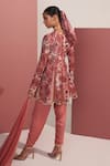 Shop_Mustard Moon by Neyha and Vrinda_Rose Gold Georgette, Modal Sequins, Pearls V-neck Azalea Dhoti Set _at_Aza_Fashions
