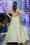 Shop_Megha Bansal_Multi Color Silk Organza Embroidery, Zari Satrangi Lehenga With Corset _at_Aza_Fashions