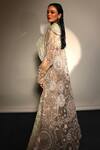 Megha Bansal_Rose Gold Silk Organza, Tulle Embroidery, Sequins Beckham Fusion Skirt Set _Online_at_Aza_Fashions
