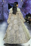 Shop_Megha Bansal_Rose Gold Silk Organza, Tulle Embroidery, Sequins Beckham Fusion Skirt Set _at_Aza_Fashions