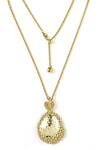 Arvino_Gold Plated Riverstone Pendant Necklace _Online_at_Aza_Fashions