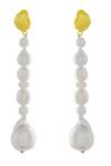 Buy_Arvino_Gold Plated Pearls Mishappened Danglers _Online_at_Aza_Fashions