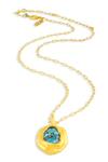 Shop_Arvino_Gold Plated Turquoise Mineral Pendant Necklace _Online_at_Aza_Fashions