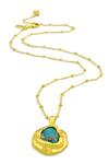 Shop_Arvino_Gold Plated Turquoise Mineral Pendant Necklace _at_Aza_Fashions