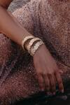 Buy_Arvino_Gold Plated Net Cuff Bracelet _Online_at_Aza_Fashions
