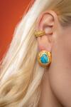 Buy Arvino Gold Plated Stones Turquoise Ocean Studs at Aza Fashions Buy_Arvino_Gold Plated Stones Turquoise Ocean Studs _at_Aza_Fashions